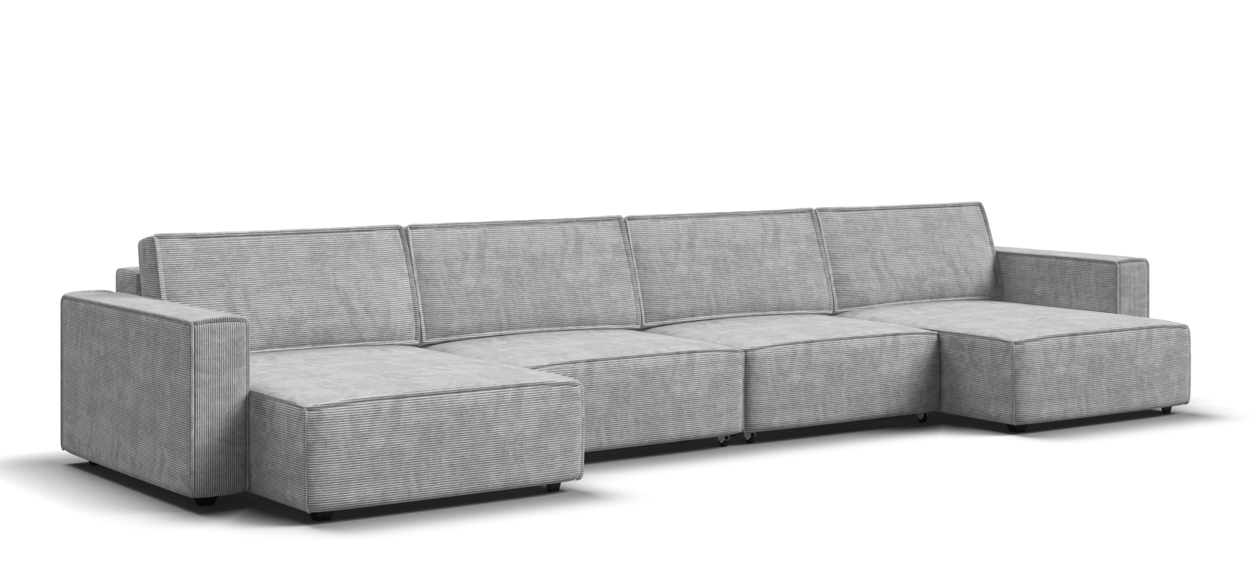 П-образный диван Босс Софт Модуль Вельвет Корд серый