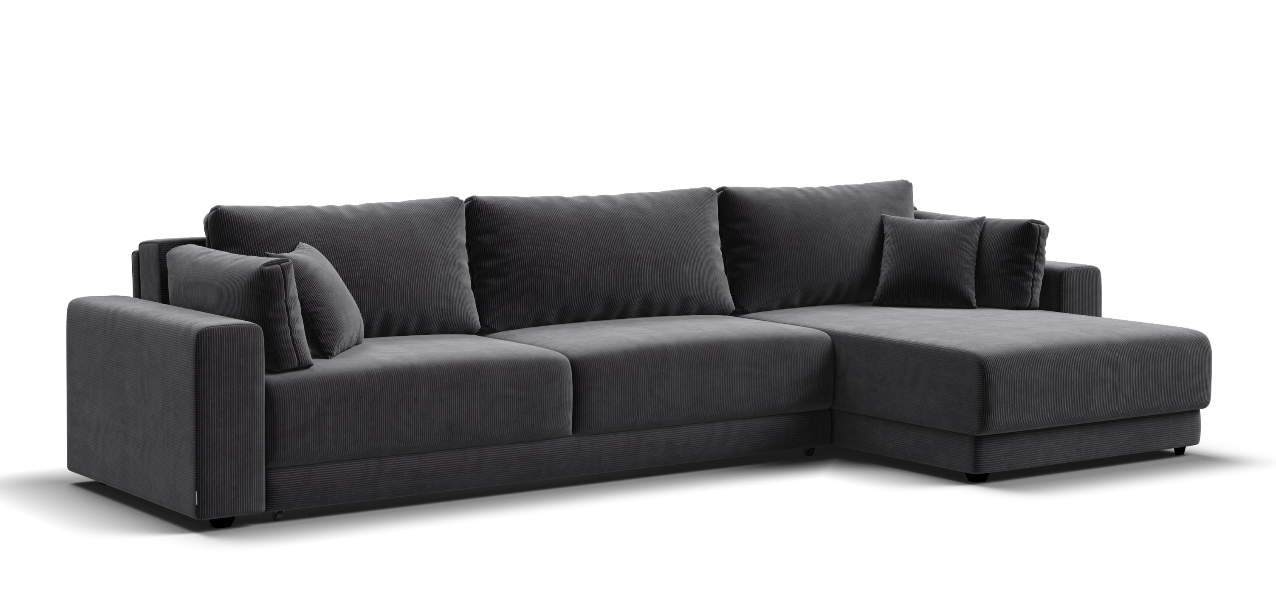 Угловой диван Босс Прайм Макс Вельвет Корд графит