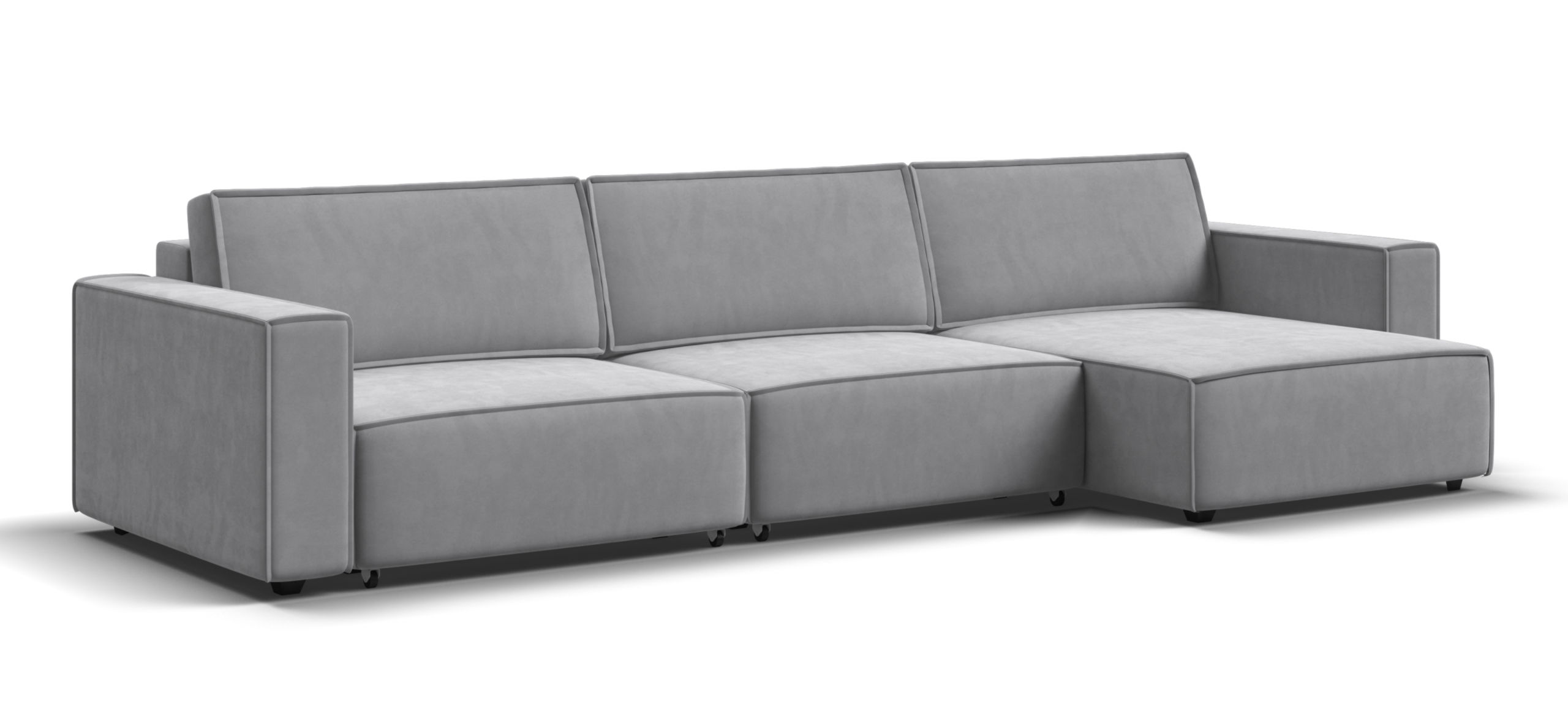 Угловой диван Босс Софт Модуль Макс Велюр Монолит сталь