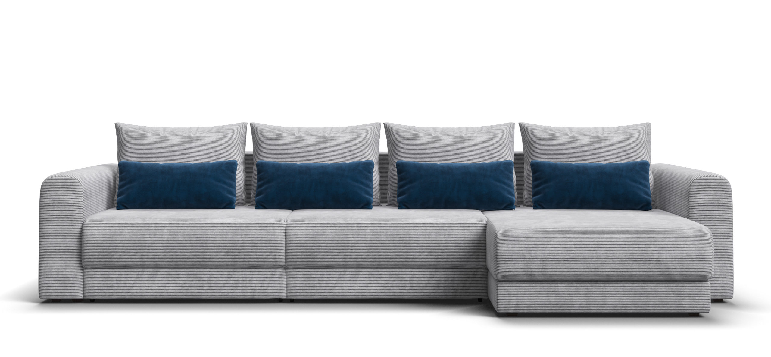 Модульный угловой диван Ричмонд Модуль Макс Вельвет Корд серый