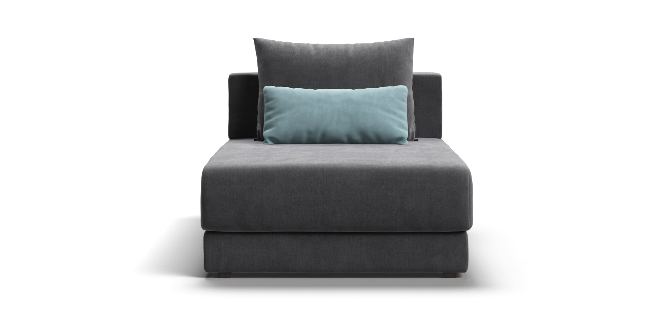 Ричмонд Модуль оттоманка Велюр Монолит серый