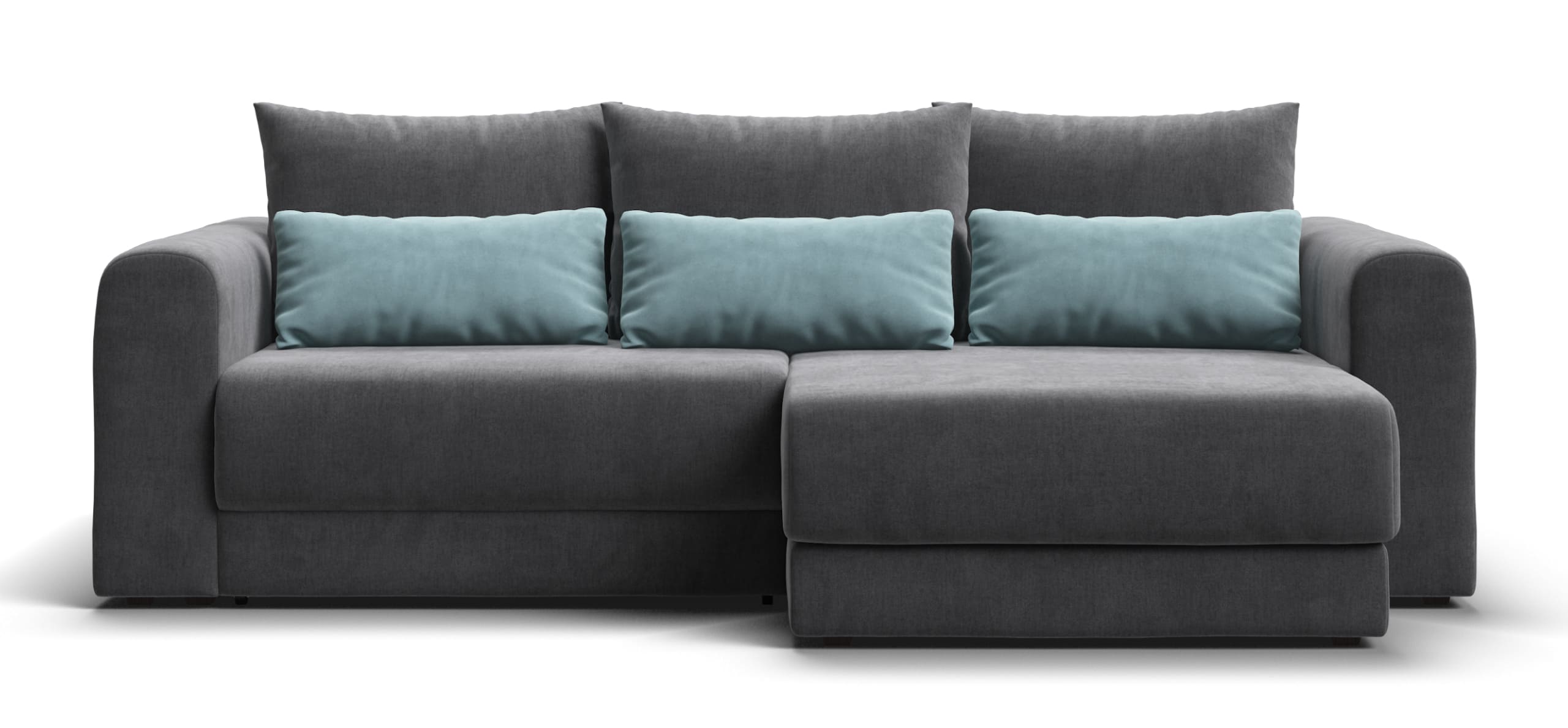 Модульный угловой диван Ричмонд Модуль Велюр Монолит серый