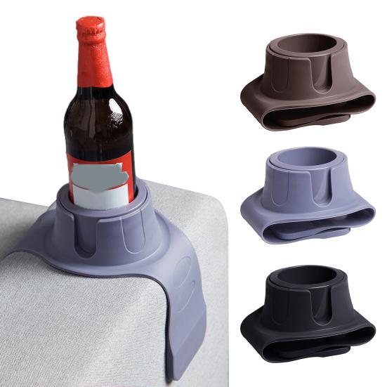 Подстаканник на диван Yousheng, силиконовый подстаканник на диван, поднос, нескользящий, непроливаемый, подставка на подлокотник для чашек, кружек, бутылок, банок серый