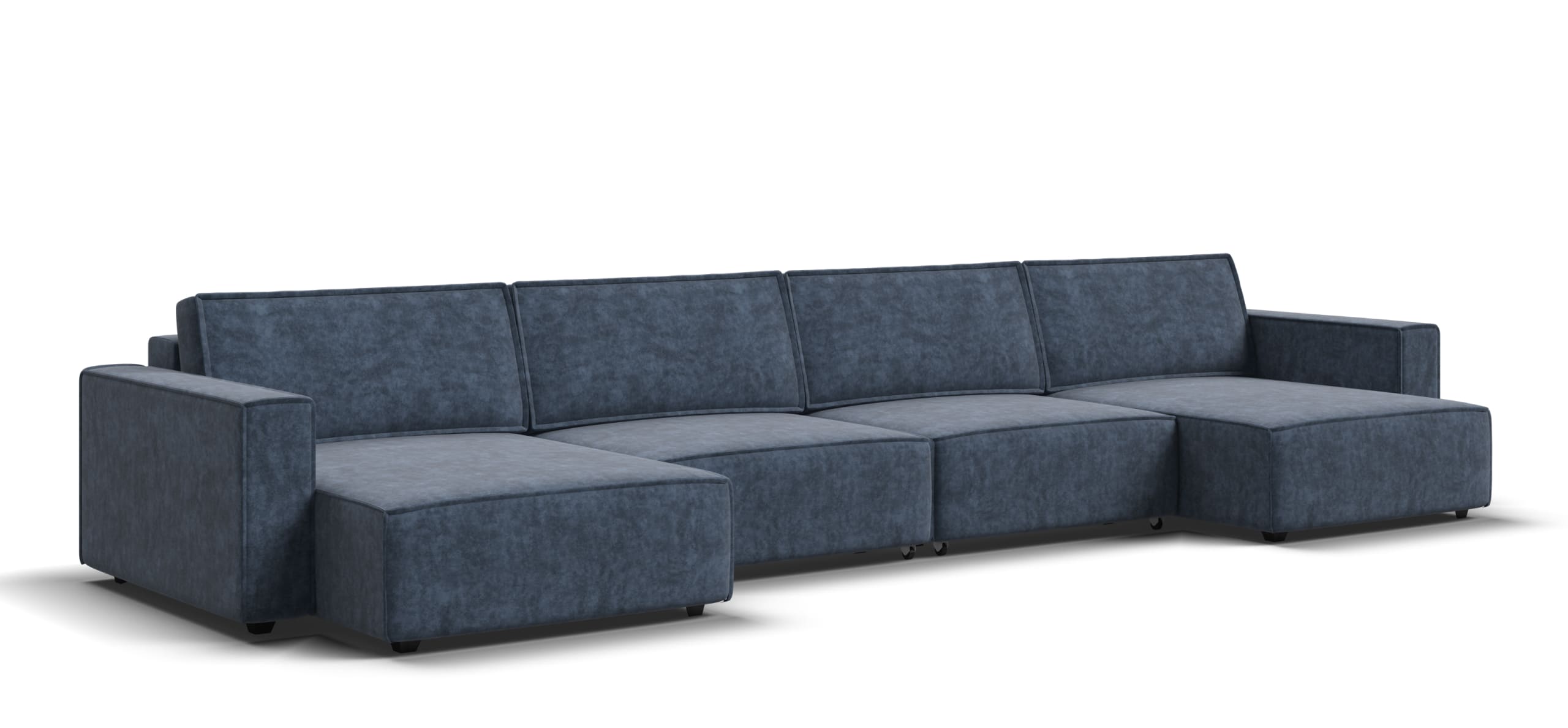 П-образный диван Босс Софт Модуль Велюр Роял синий