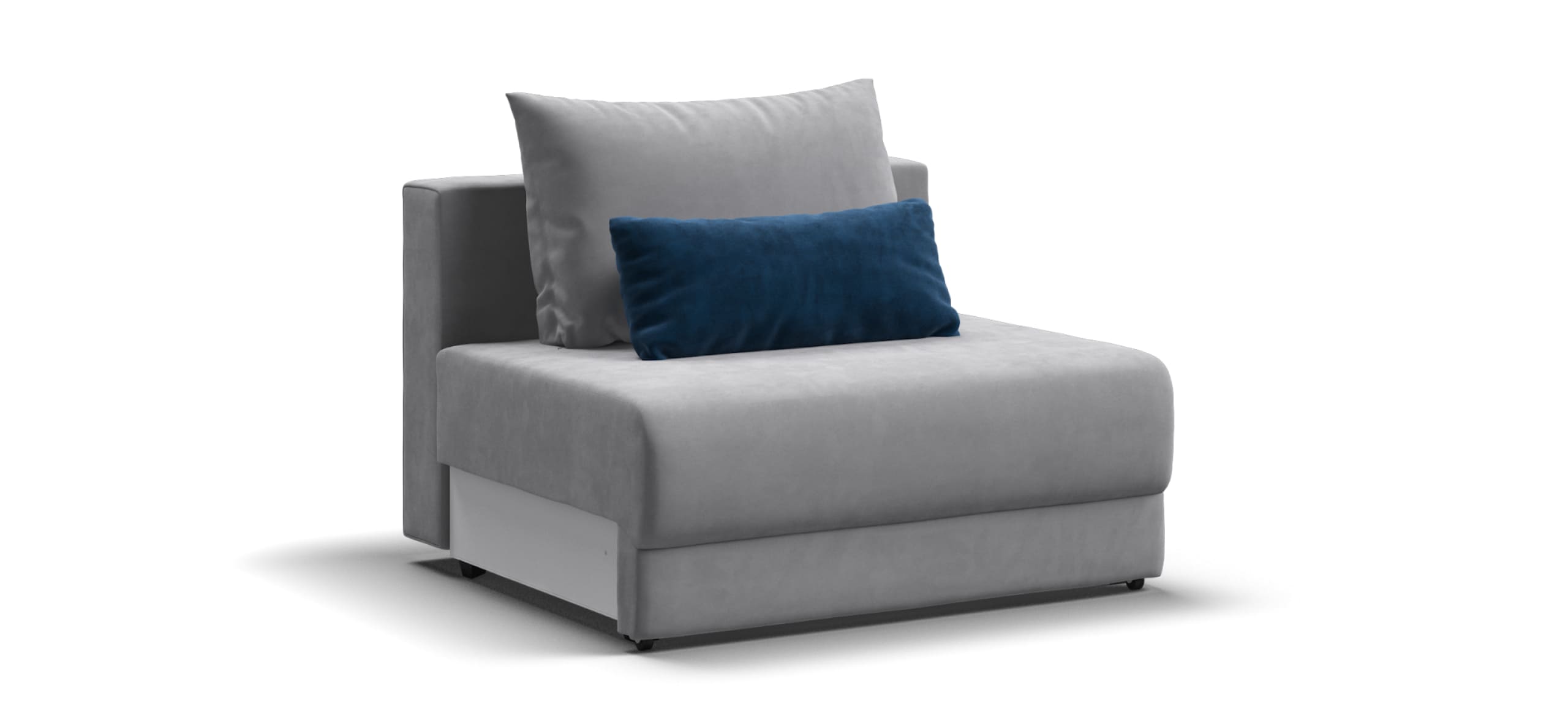 Ричмонд Модуль спальное место Велюр Монолит сталь