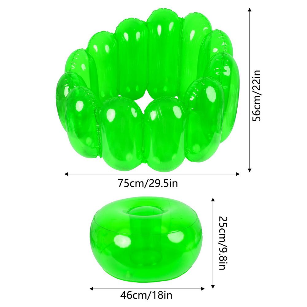 Надувной диван Портативный диван Надувной диван Кресло-мешок Диван-мешок Надувной диван для улицы Во время игр Вечеринок Гостиная зелёный