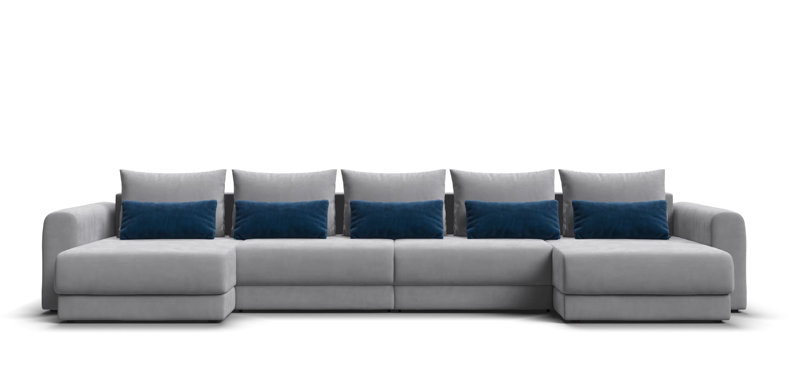 Модульный п-образный диван Ричмонд Модуль Велюр Монолит сталь