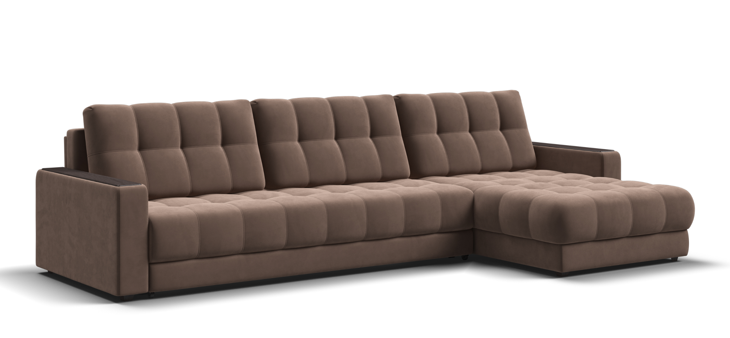 Угловой диван Босс Макс Велюр Монолит мокко