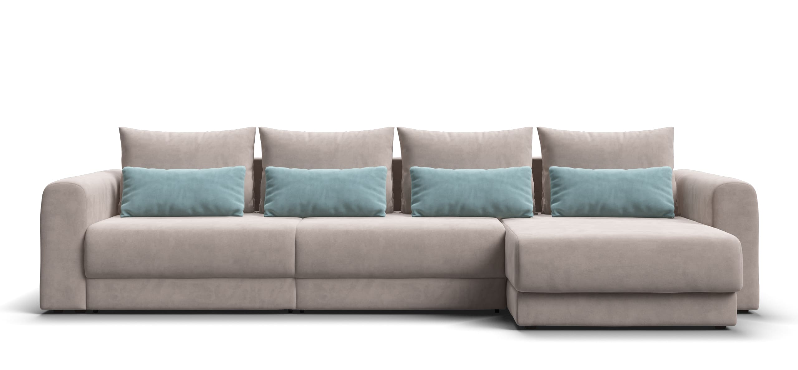 Модульный угловой диван Ричмонд Модуль Макс Велюр Монолит латте