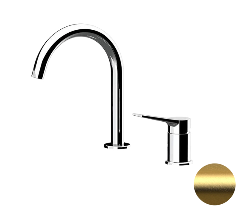 Смеситель для раковины Remer Slash SL57BG цвет Золото брашированное