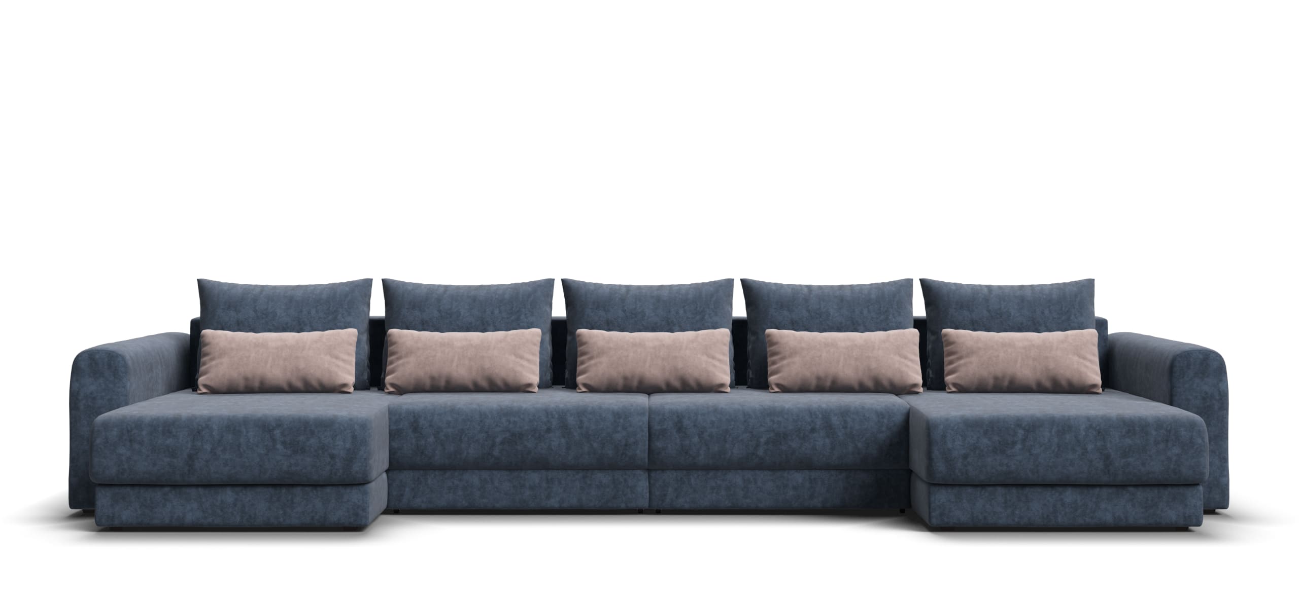 Модульный п-образный диван Ричмонд Модуль Велюр Роял синий