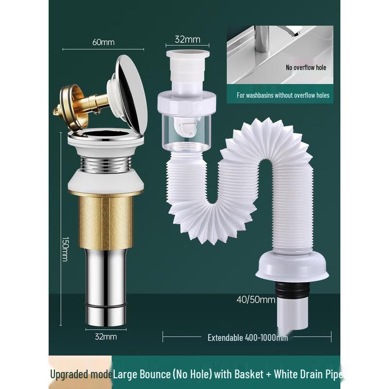 HANDUNYOU Комплект слив-перелив для раковины